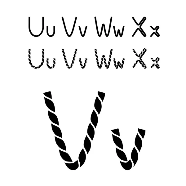 Twine font alphabet — Stock Vector