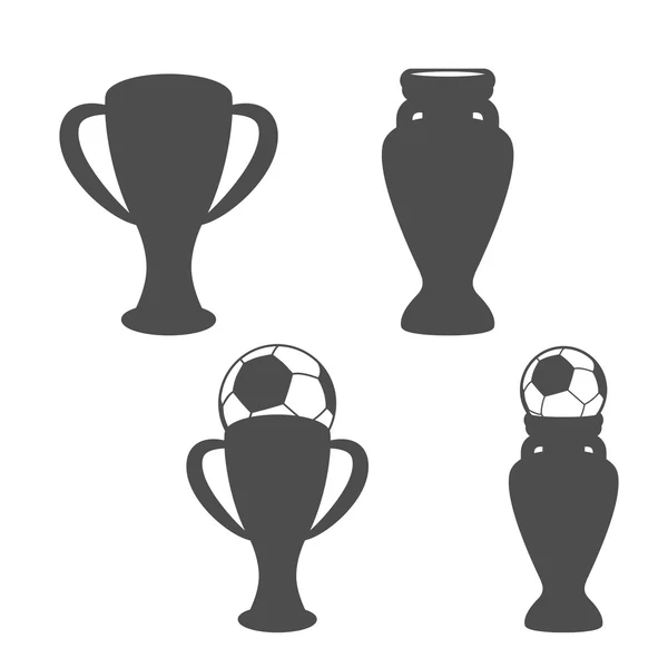 Reihe von Fußballpokalen — Stockvektor