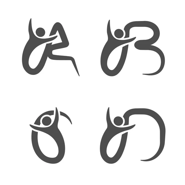 字母与符号的人 — 图库矢量图片