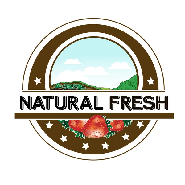 Etiqueta fresca natural — Vector de stock