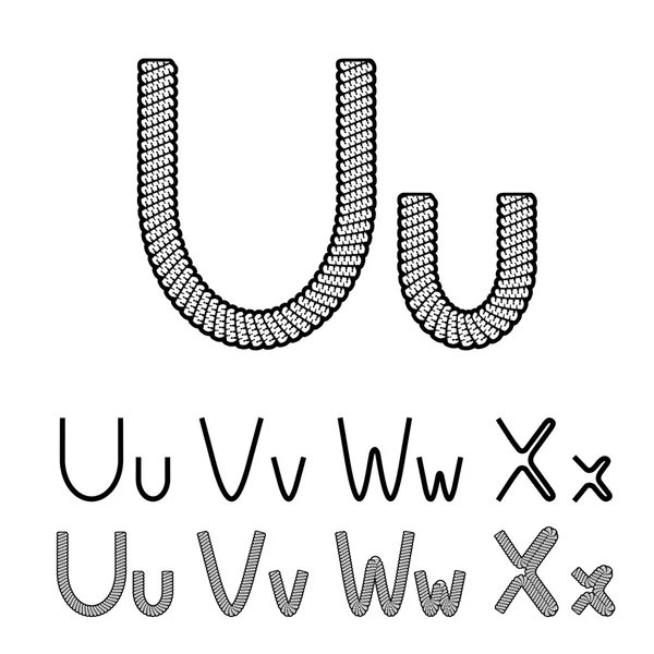 Twine font alphabet — Stock Vector