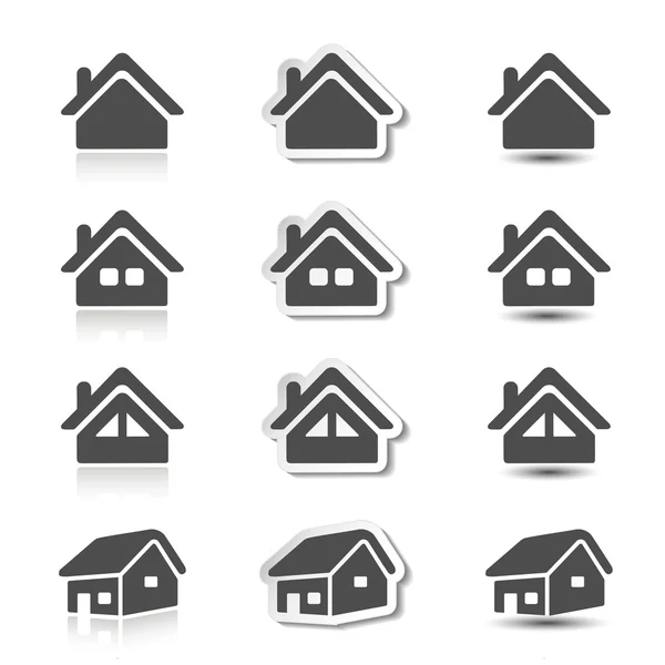 Hus klistermärke knappar — Stock vektor