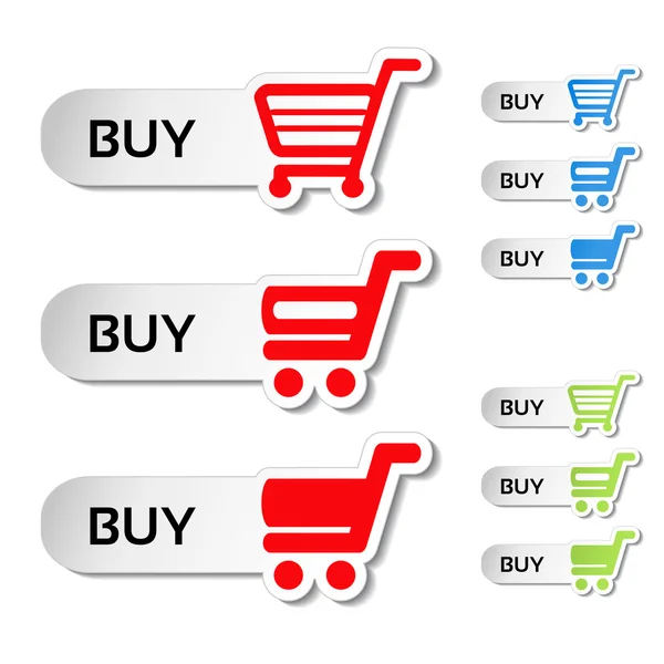 Iconos simples carrito de compras — Vector de stock