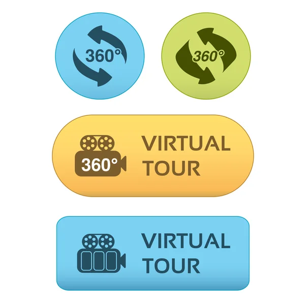 Buttons for virtual tour — Stock Vector