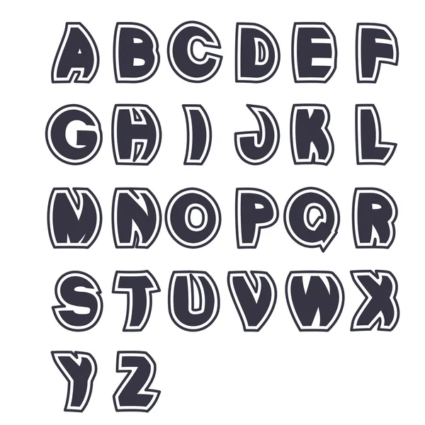 Black font alphabet — Stock Vector
