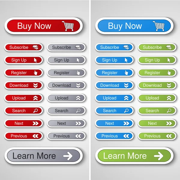 Botões para site ou aplicativo — Vetor de Stock
