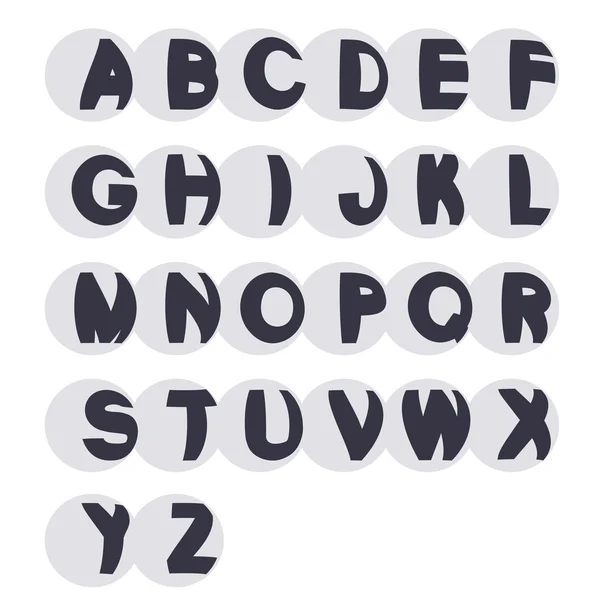 Alfabet fonta hitam - Stok Vektor