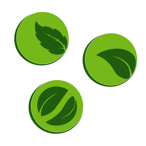 Cirkelvormige elementen met bladeren — Stockvector