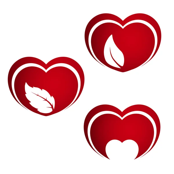 Set of red hearts — Stock Vector