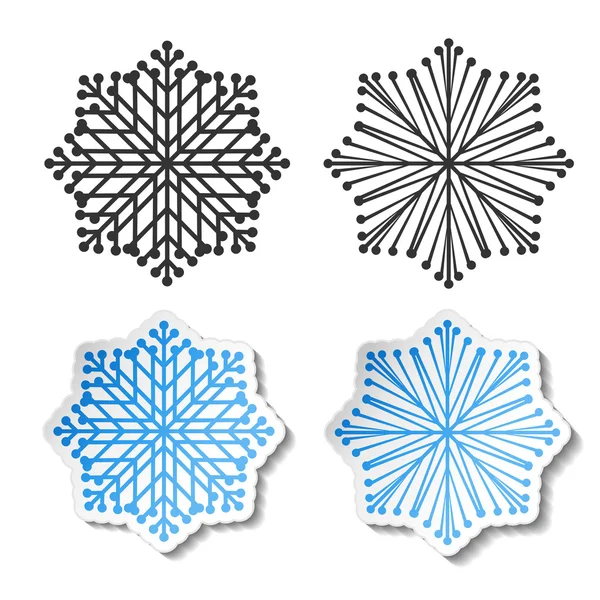 Symboles de Noël de flocons de neige — Image vectorielle