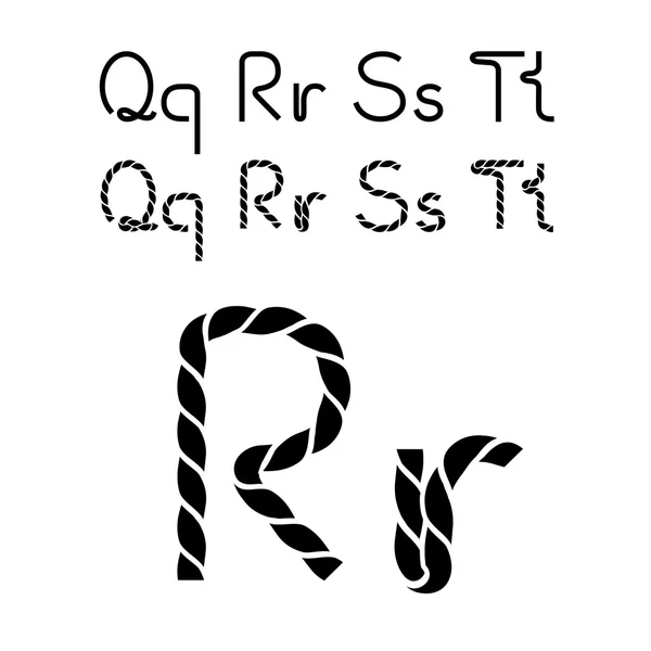 Twine font alphabet — Stock Vector