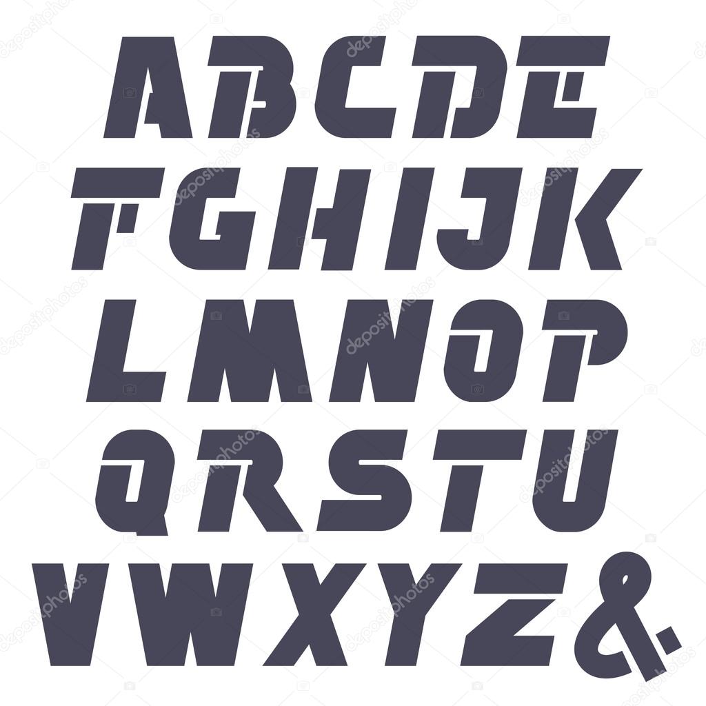 dark font alphabet