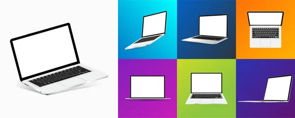 Presentatie laptops. Mockup 3D — Stockvector
