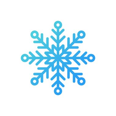 Kar Tanesi simgesi Logo Vektörü İllüstrasyonu. Noel ve kış teması için Kar Tanesi ikonu tasarım vektör şablonu. Sembol, logo, simge, işaret, uygulama, kalıp, web, UI için son moda Kar Tanesi düz tasarımı