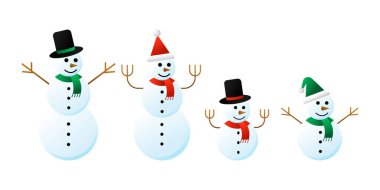 Kardan Adam vektör çizimi beyaz arkaplanda izole edildi. Moda tasarım tarzında bir Noel Kardan Adam. Noel dekorasyon elementleri için Kardan Adam vektör tasarımı