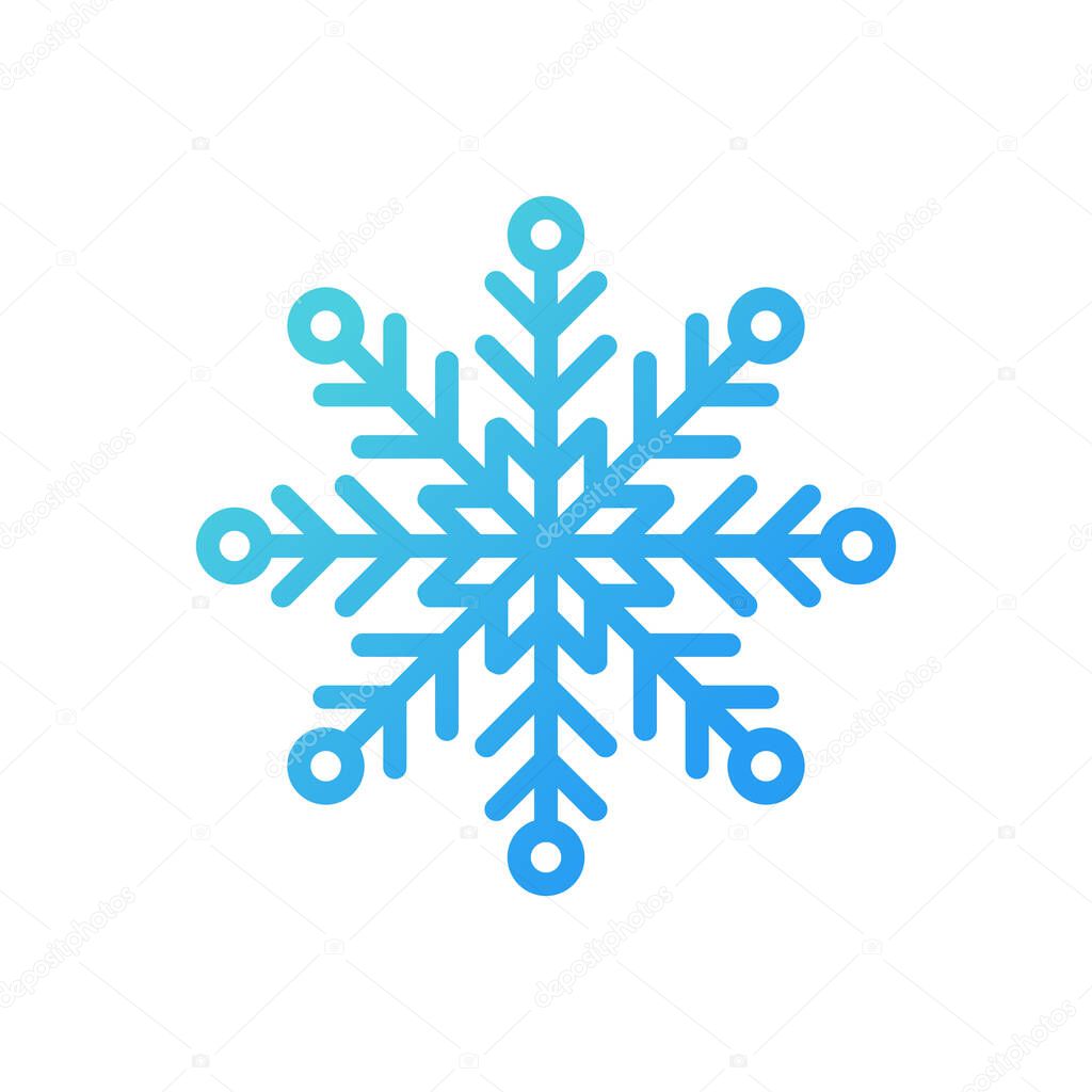 Snowflake icon Logo Vector Illustration. Snowflake icon design vector template for Christmas and winter theme. Trendy Snowflake vector flat design for symbol, logo, icon, sign, app, pattern, web, UI