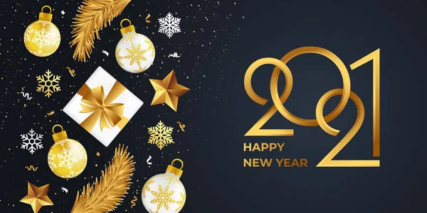 Šťastný Nový Rok 2021 Vektorové Pozadí Ilustrace Šťastný Nový Rok — Stockový vektor
