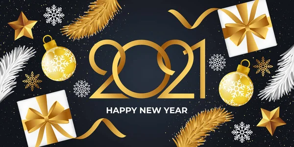 Feliz Año Nuevo 2021 Ilustración Fondo Vector Feliz Año Nuevo — Vector de stock