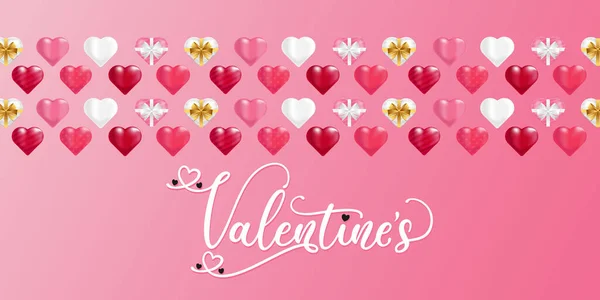 Valentines Day Vector Background Illustration Template Valentines Day Background Realistic — Stock Vector