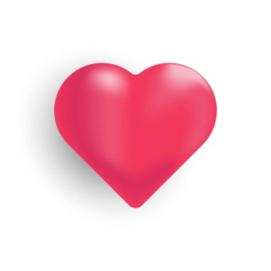 Kalp ikonu, logo, sembol vektör çizim şablonu. Beyaz arka planda izole edilmiş gerçekçi aşk vektörü tasarımı. Aşk simgesi vektör illüstrasyonuName.