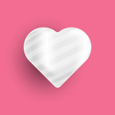 Kalp ikonu, logo, sembol vektör çizim şablonu. Beyaz arka planda izole edilmiş gerçekçi aşk vektörü tasarımı. Aşk simgesi vektör illüstrasyonuName.