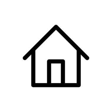 Ev Simgesi Logo Vektörü tasarım çizimi. Düz tasarım illüstrasyon şablonunda basit House logo ikonu vektörü. Web sitesi, sembol, logo, simge, işaret, uygulama, UI için trend Home vektör simgesi düz tasarımı.