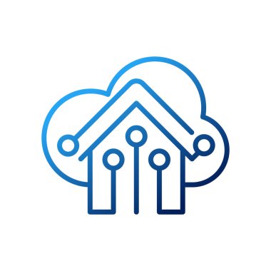 Akıllı Ev Bağlantısı Simgesi Logo Vektörü tasarım illüstrasyonu. Kablosuz bağlantı kavramına sahip akıllı ev logosu simgesi. Moda Akıllı Ev vektör simgesi web sitesi, sembol, logo, işaret, uygulama, UI için düz tasarım