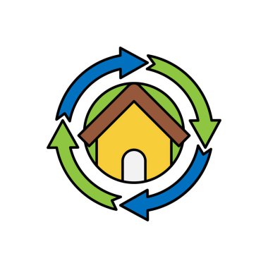 Akıllı Ev Bağlantısı Simgesi Logo Vektörü tasarım illüstrasyonu. Kablosuz bağlantı kavramına sahip akıllı ev logosu simgesi. Moda Akıllı Ev vektör simgesi web sitesi, sembol, logo, işaret, uygulama, UI için düz tasarım