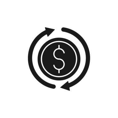 Money Cash Back ikon Vektör İllüstrasyonu. Cash Back bonusu, iade parası, geri ödeme e-ticaret için ikon tasarımı konsepti, çevrimiçi mağaza ve pazar sitesi, mobil, logo, sembol, uygulama, uygulama