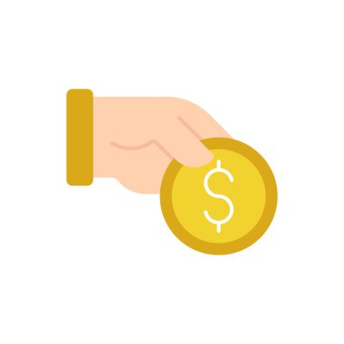 El Simgesi Vektör İllüstrasyonlu Para. Money Cash on Hand ikon vektör tasarımı Ödeme, Finans, Para ve Ticaret Şirketi için. Web sitesi, sembol, simge, işaret, Uygulama UI için Dolar Para simgesi