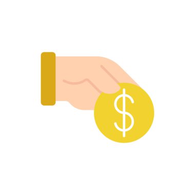 El Simgesi Vektör İllüstrasyonlu Para. Money Cash on Hand ikon vektör tasarımı Ödeme, Finans, Para ve Ticaret Şirketi için. Web sitesi, sembol, simge, işaret, Uygulama UI için Dolar Para simgesi