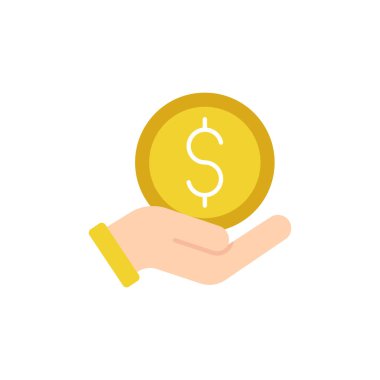 El Simgesi Vektör İllüstrasyonlu Para. Money Cash on Hand ikon vektör tasarımı Ödeme, Finans, Para ve Ticaret Şirketi için. Web sitesi, sembol, simge, işaret, Uygulama UI için Dolar Para simgesi