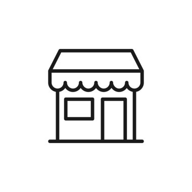 Simge Vektör Tasarım İllüstrasyonunu Kaydet. E-ticaret, çevrimiçi mağaza ve pazar yeri için ikon vektör tasarımı. Web sitesi, mobil, logo, sembol, düğme, işaret, uygulama UI için pazar mağaza simgesi vektörü