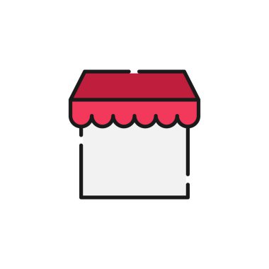 Simge Vektör Tasarım İllüstrasyonunu Kaydet. E-ticaret, çevrimiçi mağaza ve pazar yeri için ikon vektör tasarımı. Web sitesi, mobil, logo, sembol, düğme, işaret, uygulama UI için pazar mağaza simgesi vektörü