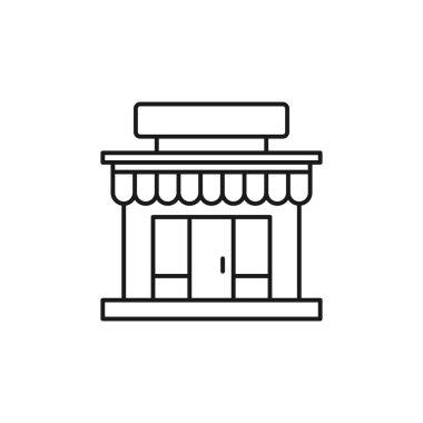 Modern Mağaza ikonu Vektör Tasarımı Çizimi. E-ticaret, çevrimiçi mağaza ve pazar yeri için ikon vektör tasarımı. Web sitesi, mobil, logo, sembol, işaret, uygulama UI için Modern Dükkan simgesi vektörü