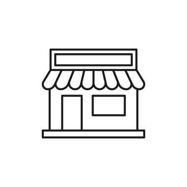 Simge Vektör Tasarım İllüstrasyonunu Kaydet. E-ticaret, çevrimiçi mağaza ve pazar yeri için ikon vektör tasarımı. Web sitesi, mobil, logo, sembol, düğme, işaret, uygulama UI için pazar mağaza simgesi vektörü