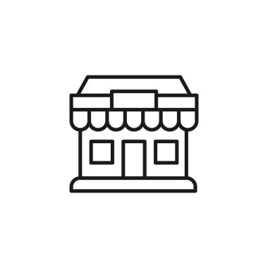 Simge Vektör Tasarım İllüstrasyonunu Kaydet. E-ticaret, çevrimiçi mağaza ve pazar yeri için ikon vektör tasarımı. Web sitesi, mobil, logo, sembol, düğme, işaret, uygulama UI için pazar mağaza simgesi vektörü