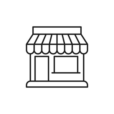 Simge Vektör Tasarım İllüstrasyonunu Kaydet. E-ticaret, çevrimiçi mağaza ve pazar yeri için ikon vektör tasarımı. Web sitesi, mobil, logo, sembol, düğme, işaret, uygulama UI için pazar mağaza simgesi vektörü