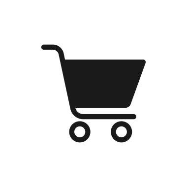 Alışveriş Arabası ikonu Vektör İllüstrasyonu. Alışveriş arabası ikonu tasarımı e-ticaret, çevrimiçi mağaza ve pazar yeri. Web sitesi, mobil, logo, sembol, düğme, işaret, uygulama için alışveriş arabası simgesi vektörü