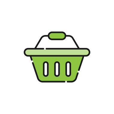 Alışveriş Arabası ikonu Vektör İllüstrasyonu. Alışveriş arabası ikonu tasarımı e-ticaret, çevrimiçi mağaza ve pazar yeri. Web sitesi, mobil, logo, sembol, düğme, işaret, uygulama için alışveriş arabası simgesi vektörü