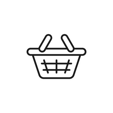 Alışveriş Arabası ikonu Vektör İllüstrasyonu. Alışveriş arabası ikonu tasarımı e-ticaret, çevrimiçi mağaza ve pazar yeri. Web sitesi, mobil, logo, sembol, düğme, işaret, uygulama için alışveriş arabası simgesi vektörü