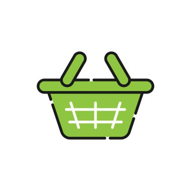 Alışveriş Arabası ikonu Vektör İllüstrasyonu. Alışveriş arabası ikonu tasarımı e-ticaret, çevrimiçi mağaza ve pazar yeri. Web sitesi, mobil, logo, sembol, düğme, işaret, uygulama için alışveriş arabası simgesi vektörü