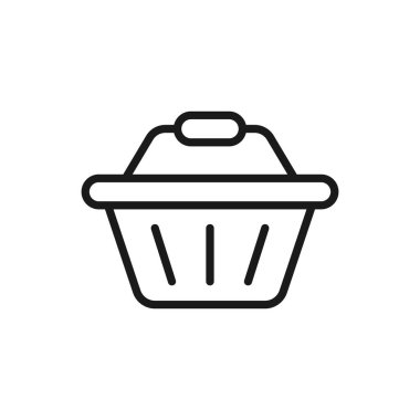 Alışveriş Arabası ikonu Vektör İllüstrasyonu. Alışveriş arabası ikonu tasarımı e-ticaret, çevrimiçi mağaza ve pazar yeri. Web sitesi, mobil, logo, sembol, düğme, işaret, uygulama için alışveriş arabası simgesi vektörü