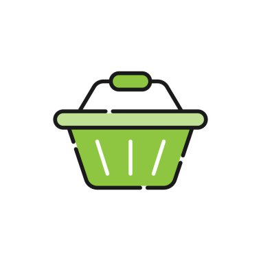 Alışveriş Arabası ikonu Vektör İllüstrasyonu. Alışveriş arabası ikonu tasarımı e-ticaret, çevrimiçi mağaza ve pazar yeri. Web sitesi, mobil, logo, sembol, düğme, işaret, uygulama için alışveriş arabası simgesi vektörü