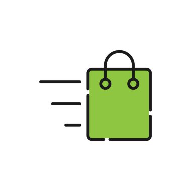 Alışveriş Torbası Simgesi Vektör İllüstrasyonu. Alışveriş Torbası ikonu tasarımı e-ticaret, çevrimiçi mağaza ve pazar yeri. Web sitesi, mobil, logo, sembol, düğme, işaret, uygulama için torba simgesi vektörü alınıyor