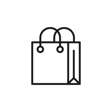 Alışveriş Torbası Simgesi Vektör İllüstrasyonu. Alışveriş Torbası ikonu tasarımı e-ticaret, çevrimiçi mağaza ve pazar yeri. Web sitesi, mobil, logo, sembol, düğme, işaret, uygulama için torba simgesi vektörü alınıyor