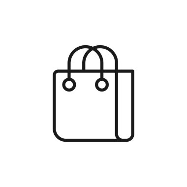 Alışveriş Torbası Simgesi Vektör İllüstrasyonu. Alışveriş Torbası ikonu tasarımı e-ticaret, çevrimiçi mağaza ve pazar yeri. Web sitesi, mobil, logo, sembol, düğme, işaret, uygulama için torba simgesi vektörü alınıyor