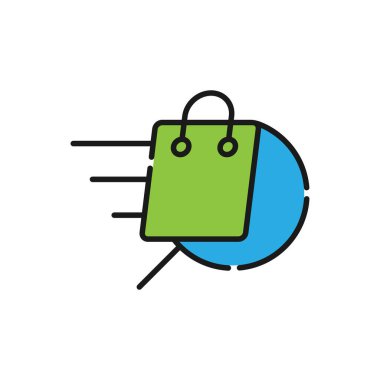 Arama simgesi vektör tasarımlı alışveriş torbası. E- ticaret, çevrimiçi mağaza ve pazar yeri web sitesi, mobil, logo, sembol, düğme, işaret, Uygulama UI tasarım kavramına sahip alışveriş çantası simgesi aranıyor