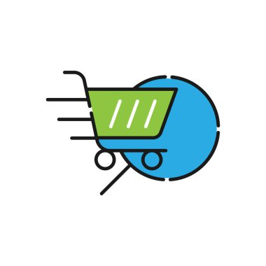 Arama Simgesi Vektör Tasarımı ile Alışveriş Arabası. E-ticaret, çevrimiçi mağaza ve pazar yeri web sitesi, mobil, logo, sembol, düğme, işaret, Uygulama UI tasarım kavramına sahip alışveriş arabası simgesi aranıyor