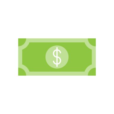 Para ikonu Vektör İllüstrasyonu. Ödeme, Finans, Para ve Ticaret Şirketi için Dolar Para ikonu vektör tasarımı konsepti. Web sitesi, sembol, simge, imza, Uygulama UI için para nakit vektör düz tasarım